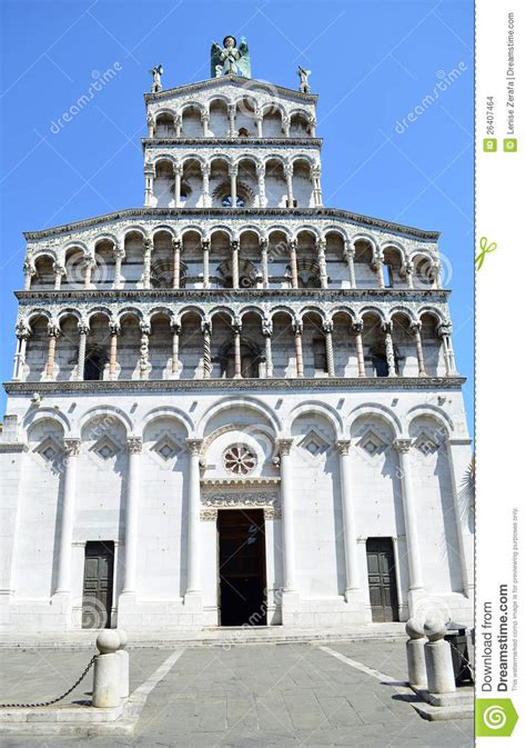 Facade Of San Michele Foro Church In Lucca   Italy Stock ...