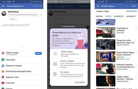 Facebook, cómo entrar en directo en un vídeo en grupo