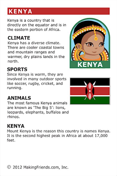 Facts about Kenya   MakingFriendsMakingFriends