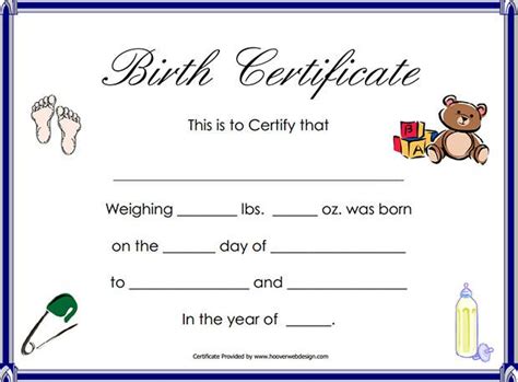 Fake Birth Certificate | Birth certificate template, Fake ...