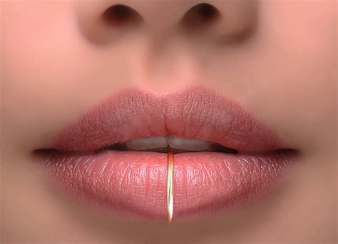 Fake lip piercing Fake Lip Ring Lip Cuff Gold Lip Hoop