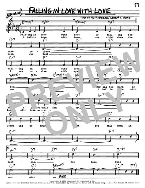 Falling In Love With Love Sheet Music | Rodgers & Hart ...