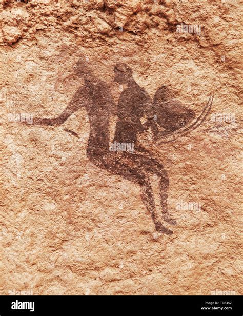 Famosas pinturas rupestres de Tassili N Ajjer, Argelia Fotografía de ...