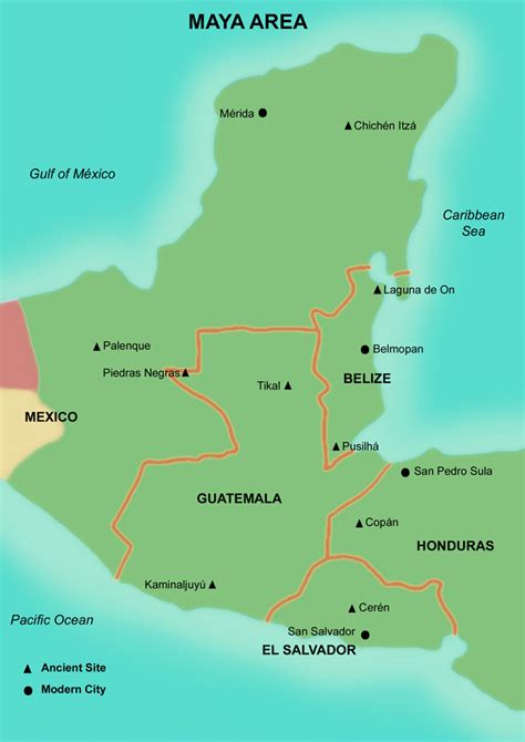 FAMSI   Map   Maya Area  Mesoamerica