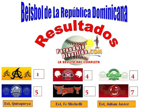 Farándula Divertida: Béisbol Dominicano, Resultados ...