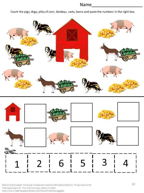 Farm Animals Kindergarten Special Education Autism Cut and | Etsy