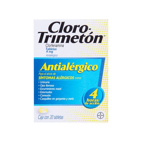 Farmacias del Ahorro | Cloro Trimeton 4 mg oral 20 ...