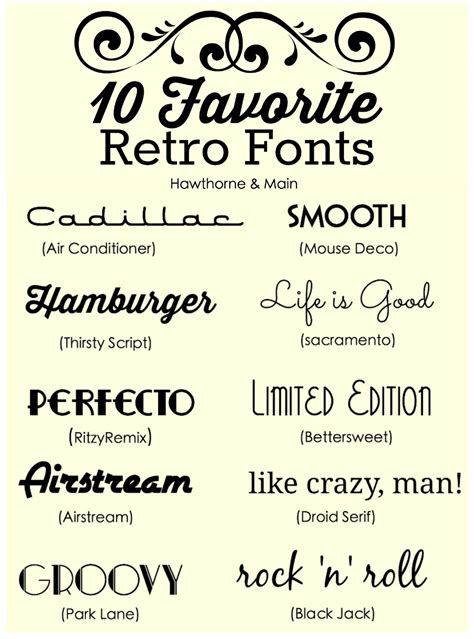 Favorite Retro Fonts – HAWTHORNE AND MAIN