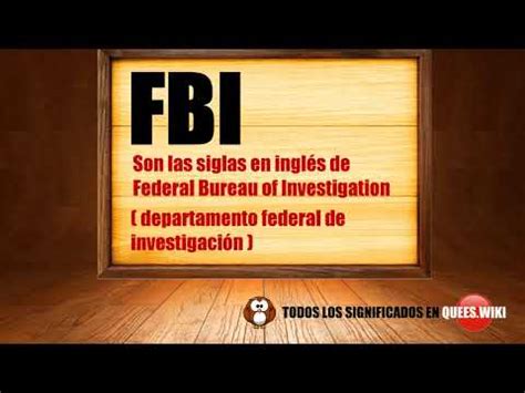 FBI. Qué es FBI ? Significado de FBI. Siglas   YouTube