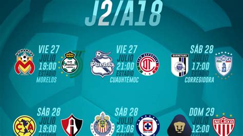 Fechas y horarios de la jornada 2 del Apertura 2018 de la ...