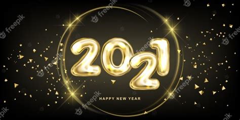 Feliz año nuevo 2021. ilustración de fiesta de gala de letras metálicas ...