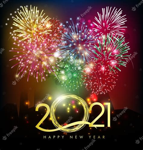 Feliz año nuevo 2021, saludos. | Vector Premium