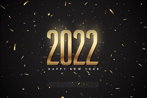 Feliz año nuevo 2022 con puntos y números dorados | Vector ...