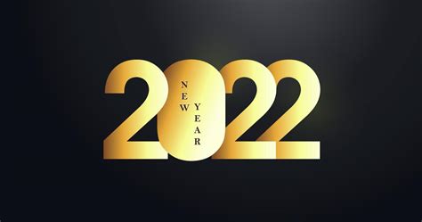 feliz año nuevo 2022 número texto dorado 3021813 Vector en ...