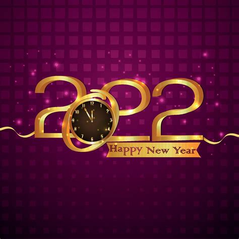 Feliz año nuevo 2022 tarjeta de celebración con reloj de ...
