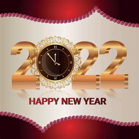 feliz año nuevo 2022 tarjeta de felicitación de invitación ...