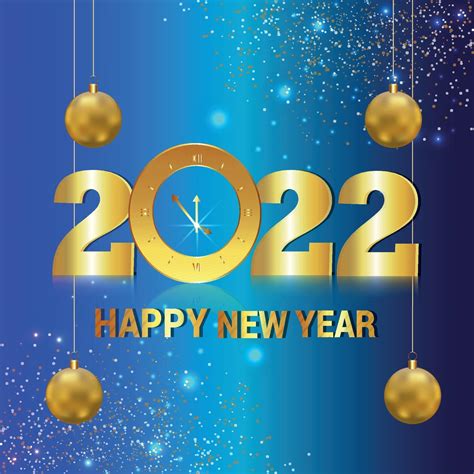 feliz año nuevo 2022 tarjeta de invitación con reloj de ...