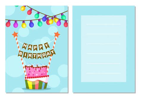 Feliz cumpleaños conjunto de postales para niños | Vector ...