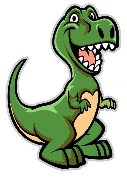 Feliz, dinosaurio, caricatura | Vector Premium