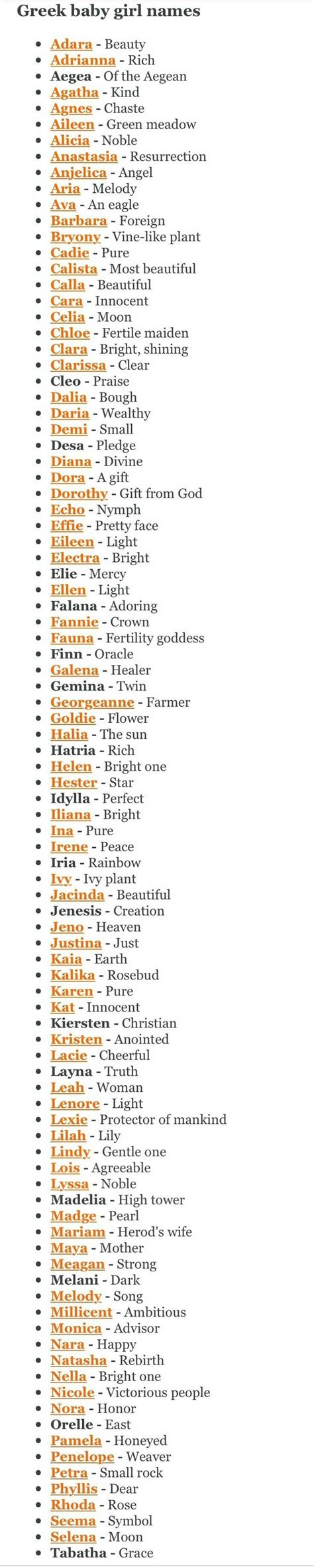 Feminine Greek Names | Greek baby girl names, Baby girl names, Baby ...