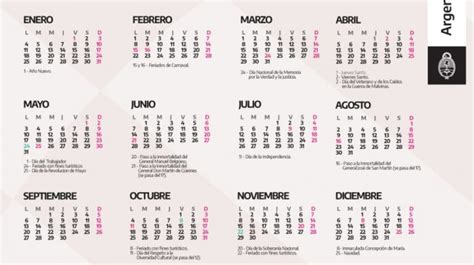 Feriados en la Argentina: así será el calendario oficial del año 2021 ...