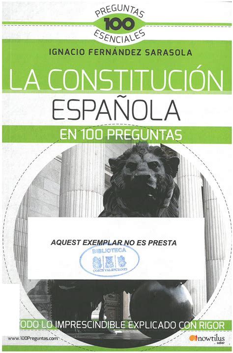 Fernández Sarasola, I.: La Constitución española en 100 ...
