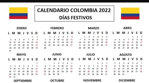 Festivos Octubre 2022 Colombia