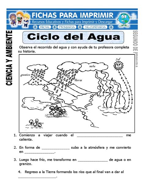 Ficha de Ciclo Del Agua Para Segundo de Primaria