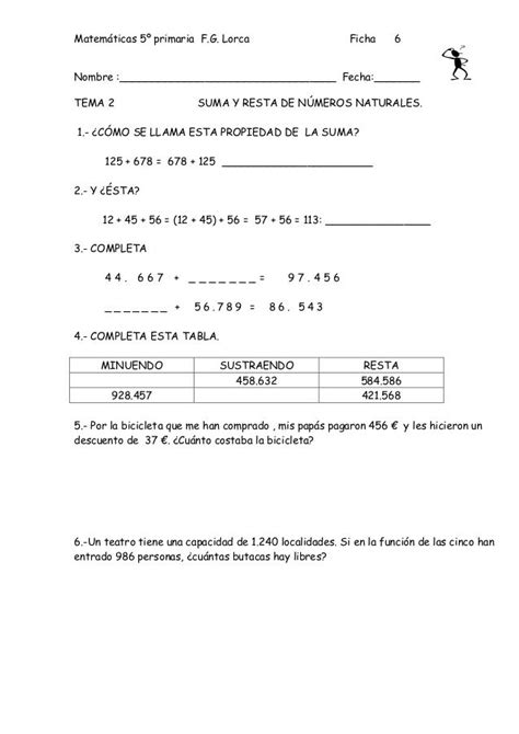 Fichas de matematica para 5º de primaria | Sheet music ...