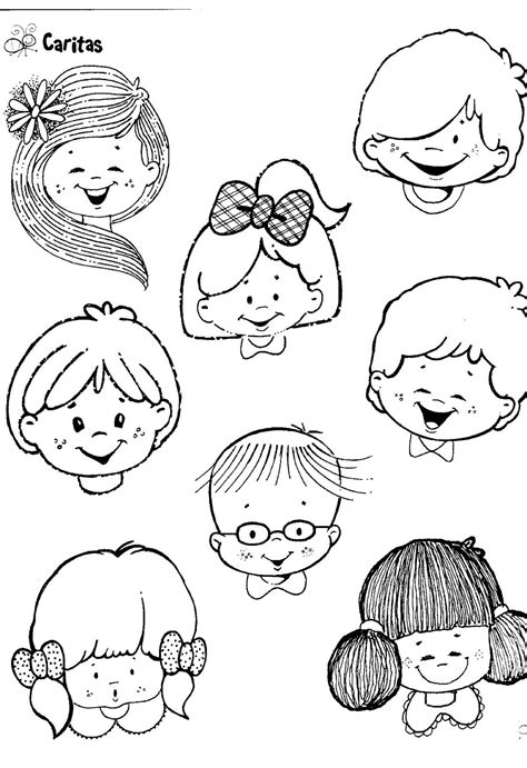 Fichas para infantil y primaria: Caras para colorea e imprimir