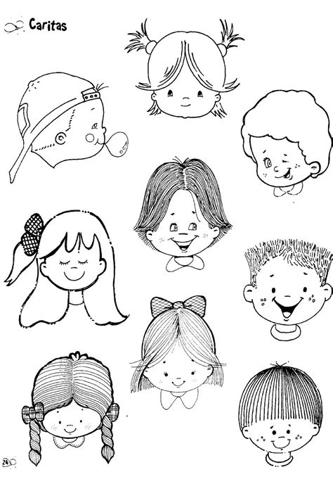 Fichas para infantil y primaria: Caras para colorea e imprimir