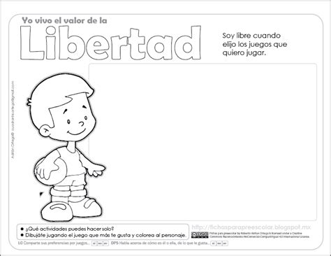 Fichas para preescolar: Independencia y libertad, 3 fichas para preescolar