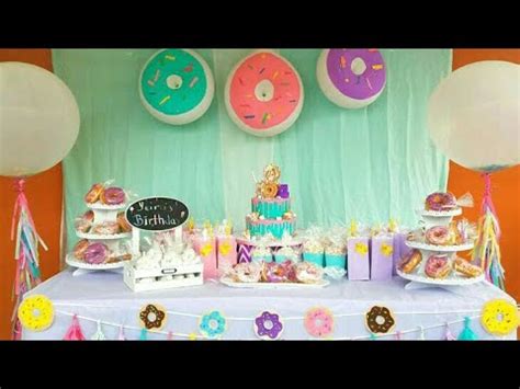 FIESTA DE DONAS PARA NIÑAS|BIRTHDAY DONUTS|FIESTAS ...