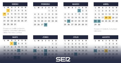 Fiestas 2019: Así será el calendario laboral de 2019 ...