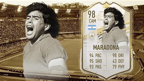 FIFA 21: DIEGO MARADONA 98 PRIME ICON MOMENT PLAYER REVIEW ...