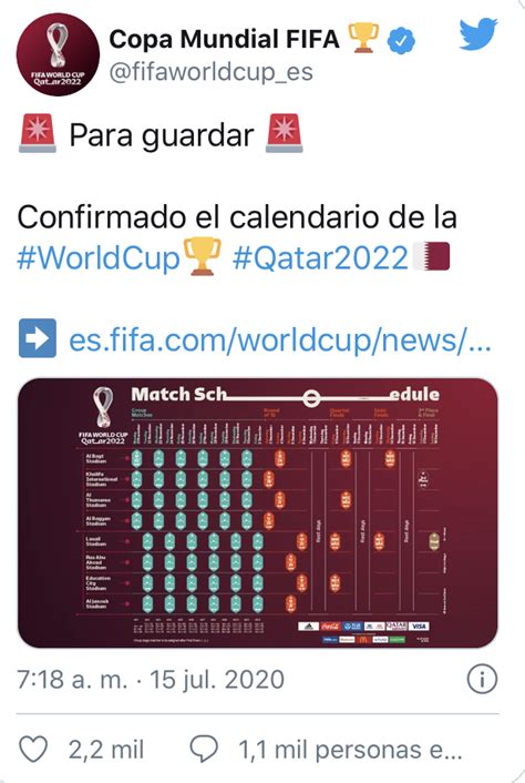 FIFA revela el calendario oficial del Mundial de Qatar 2022   La ...