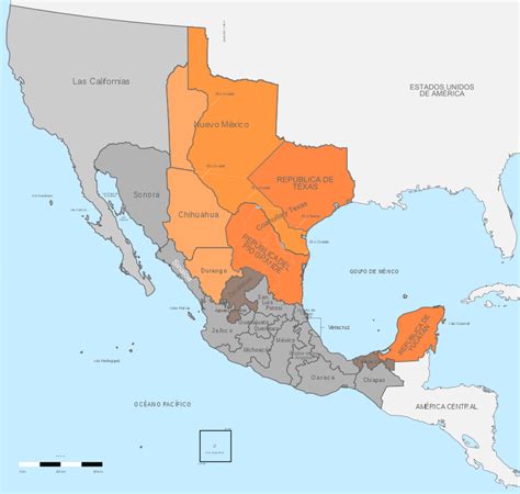 File:Political divisions of Mexico 1836 1845  location map ...