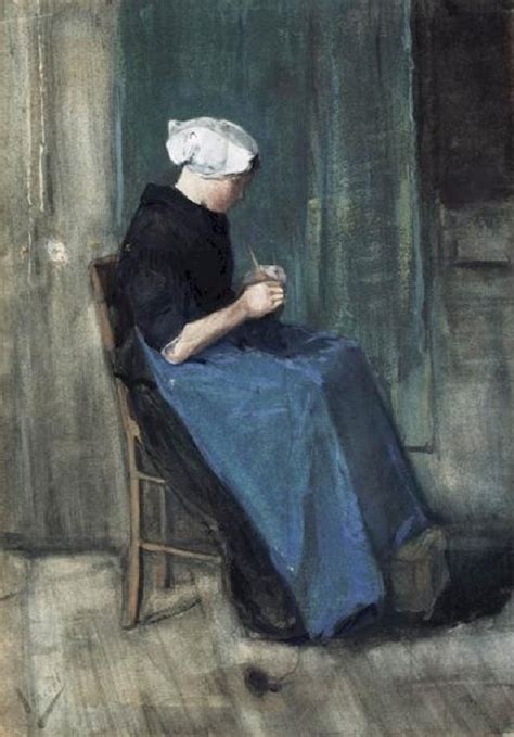 File:Vincent van Gogh   Young Scheveningen Woman Knitting ...