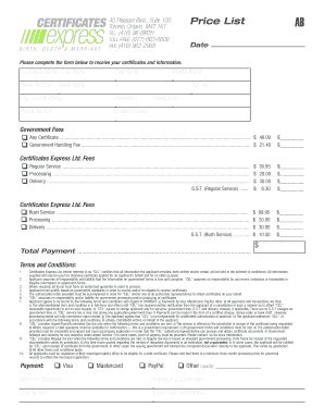 Fillable Online Ontario Birth Certificate   Order Form ...