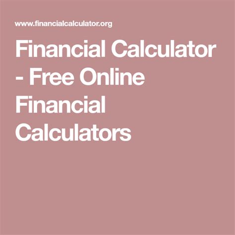 Financial Calculator   Free Online Financial Calculators ...