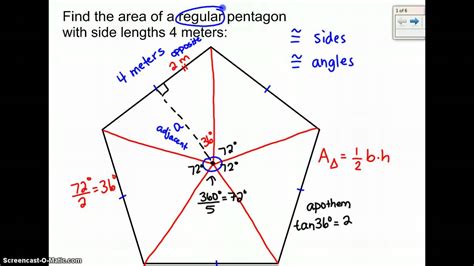 Finding the area of a regular pentagon   YouTube