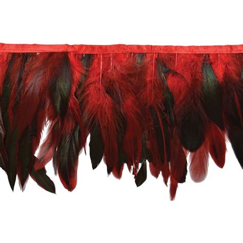 Fionna Feather Fringe Trim 6 x 5 yards – Red 117171[Picked ...