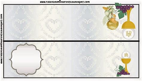 First Communion Free Printable Candy Bar Labels in Silver ...