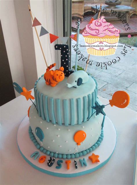 FIRST YEAR BIRTHDAY CAKE FOR BOY TORTA PARA 1ER AÑO VARON ...