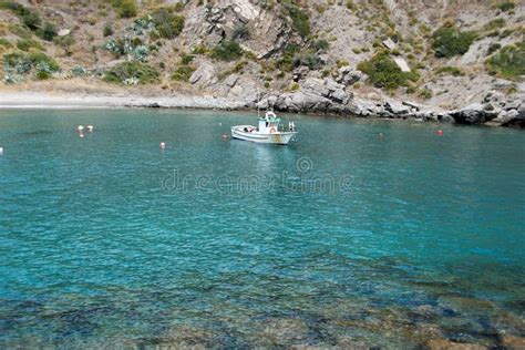Fishing Boat In The Bay, Marina Del Este, Spain. Stock ...