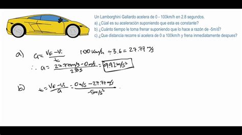 Física   Ejercicio de movimiento rectilíneo uniformemente ...