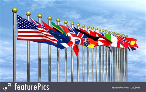 Flags: World Flags With Blue Sky   Stock Illustration ...