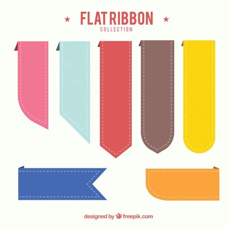 Flat ribbons with different colors Vector | Free Download