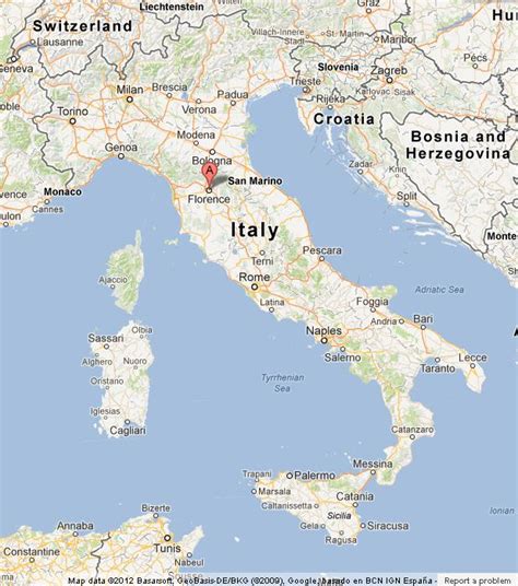 Florence on Map of Italy