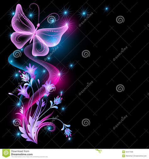 Flowers And Transparent Butterfly Royalty Free Stock Image ...